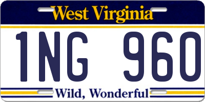 WV license plate 1NG960