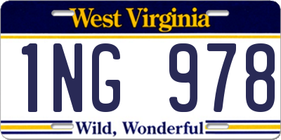WV license plate 1NG978