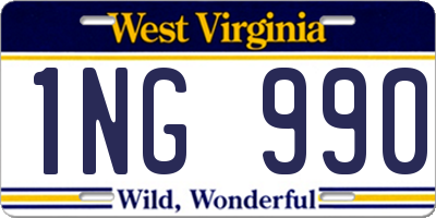 WV license plate 1NG990