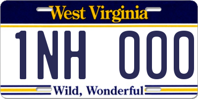 WV license plate 1NH000