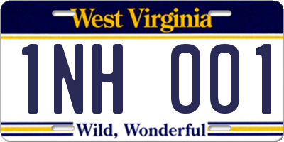 WV license plate 1NH001