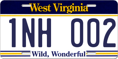WV license plate 1NH002