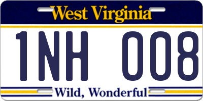 WV license plate 1NH008