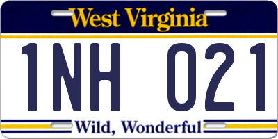 WV license plate 1NH021