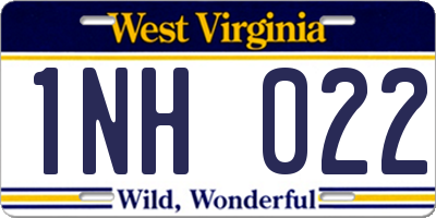 WV license plate 1NH022