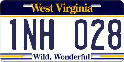 WV license plate 1NH028