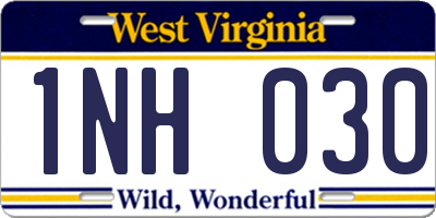 WV license plate 1NH030
