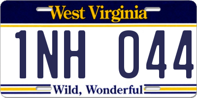 WV license plate 1NH044