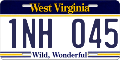 WV license plate 1NH045