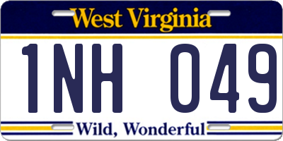 WV license plate 1NH049