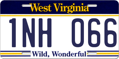 WV license plate 1NH066