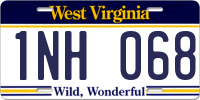 WV license plate 1NH068