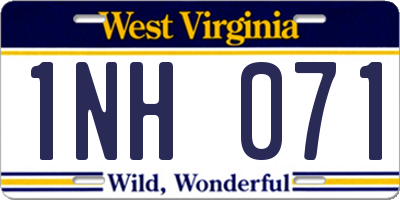 WV license plate 1NH071