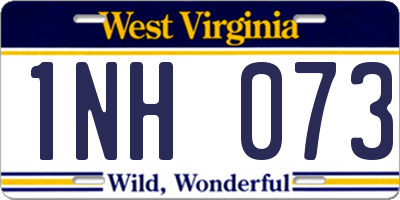 WV license plate 1NH073