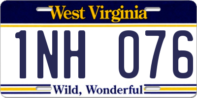 WV license plate 1NH076