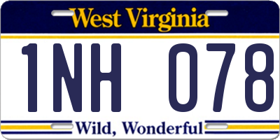 WV license plate 1NH078