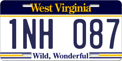 WV license plate 1NH087