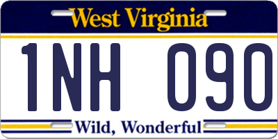 WV license plate 1NH090