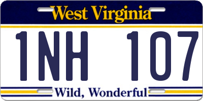 WV license plate 1NH107