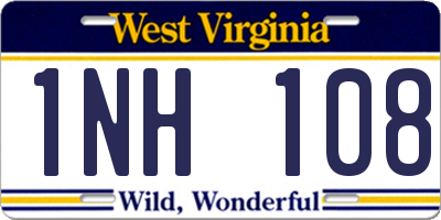 WV license plate 1NH108