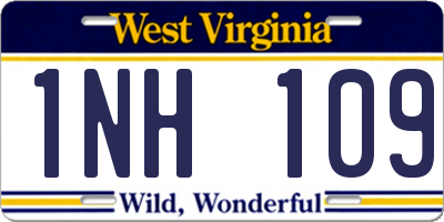 WV license plate 1NH109