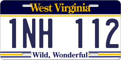 WV license plate 1NH112