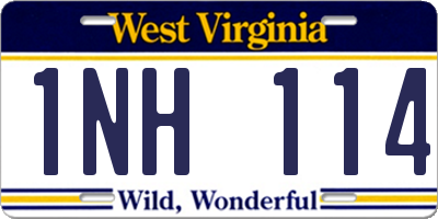 WV license plate 1NH114