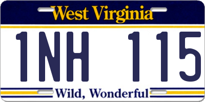 WV license plate 1NH115