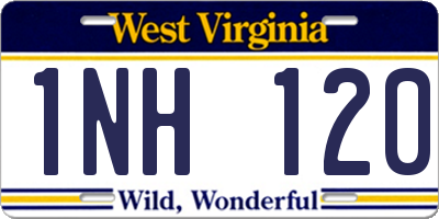 WV license plate 1NH120