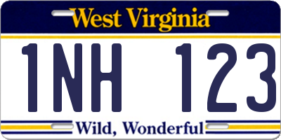 WV license plate 1NH123