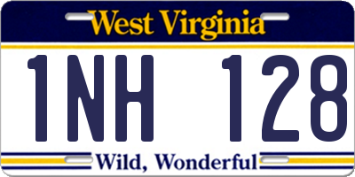 WV license plate 1NH128