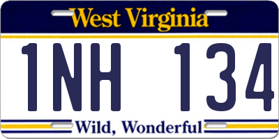 WV license plate 1NH134