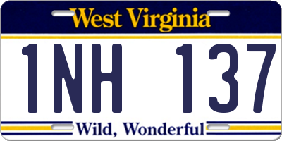 WV license plate 1NH137