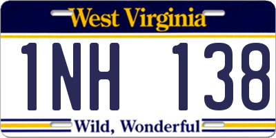 WV license plate 1NH138