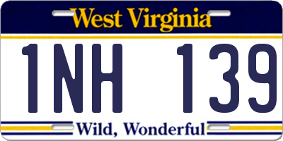 WV license plate 1NH139