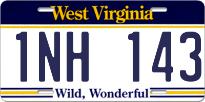 WV license plate 1NH143
