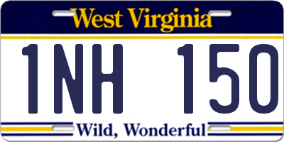 WV license plate 1NH150