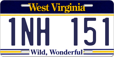 WV license plate 1NH151
