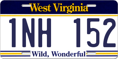 WV license plate 1NH152