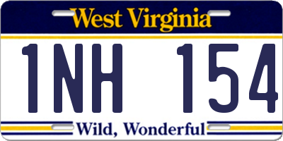 WV license plate 1NH154