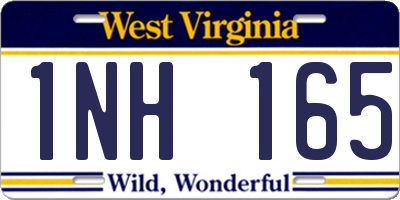 WV license plate 1NH165