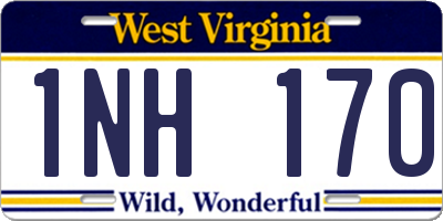WV license plate 1NH170