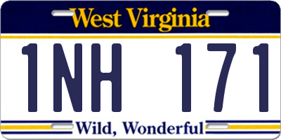 WV license plate 1NH171