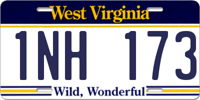 WV license plate 1NH173