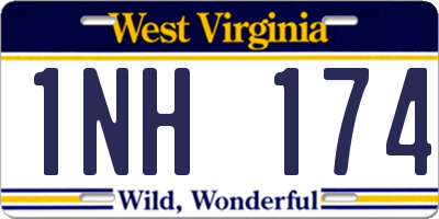 WV license plate 1NH174