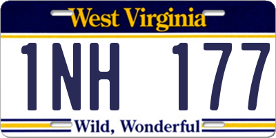 WV license plate 1NH177