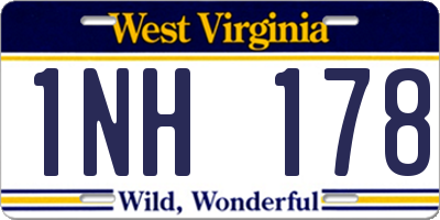WV license plate 1NH178