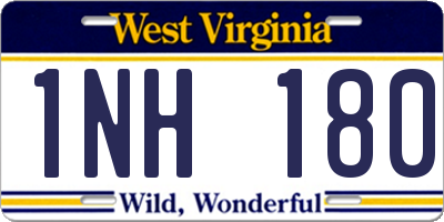 WV license plate 1NH180