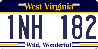WV license plate 1NH182