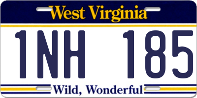 WV license plate 1NH185
